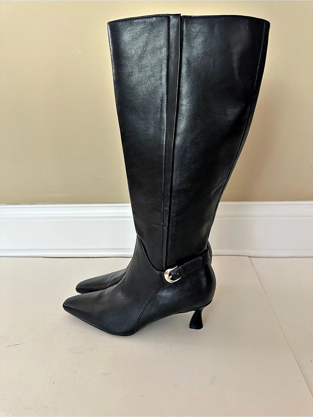 NEW Naturalizer Eartha Black Knee High Kitten Heel Boots, Sz 7M